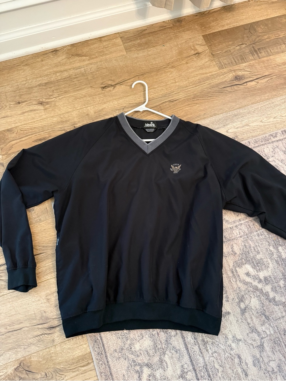 Ashworth Black V-Neck Sweater with Gray Trim